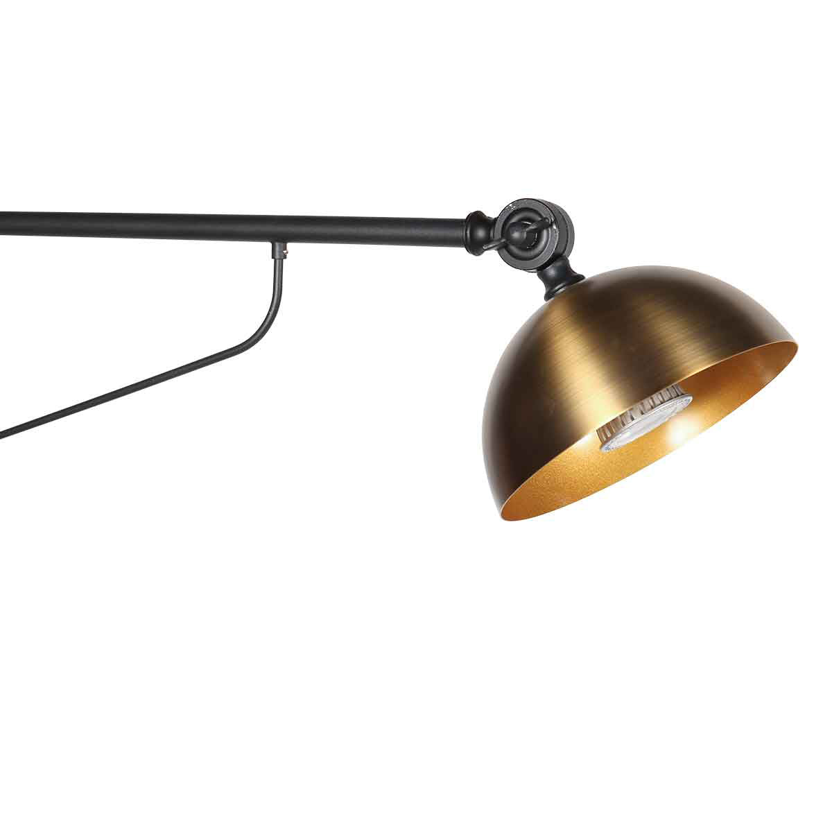 Wandlamp Pintino 4126ZW zwart met brons GU10