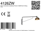 Wandlamp Pintino 4126ZW zwart met brons GU10