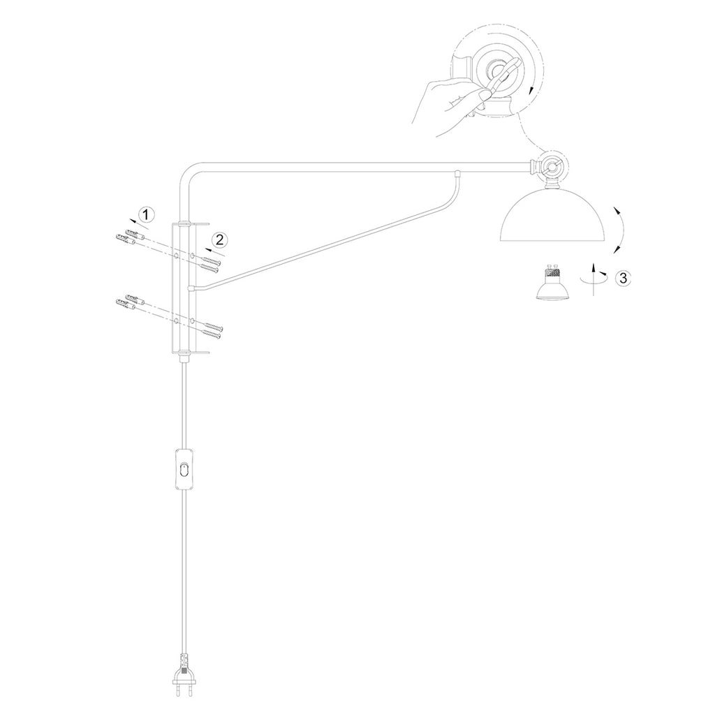 Wandlamp Pintino 4126ZW zwart met brons GU10