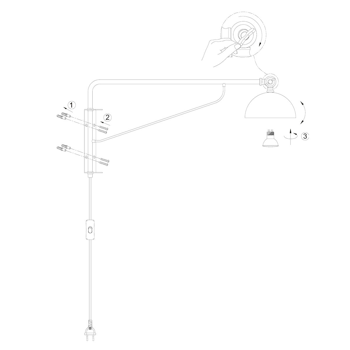 Wandlamp Pintino 4126ZW zwart met brons GU10
