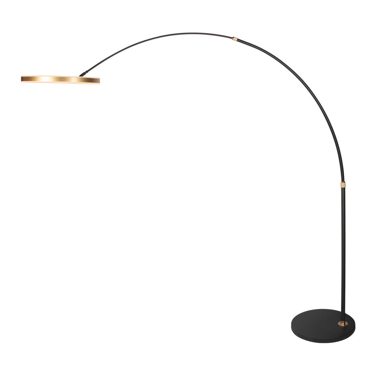 Booglamp Ringlux 4130GO zwart met goud luxe LED vloerlamp