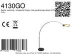 Booglamp Ringlux 4130GO zwart met goud luxe LED vloerlamp