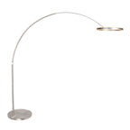 Booglamp Ringlux 4130ST staalkleurige LED vloerlamp met klasse