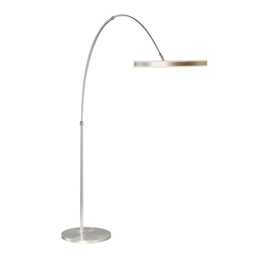 Booglamp Ringlux 4130ST staalkleurige LED vloerlamp met klasse