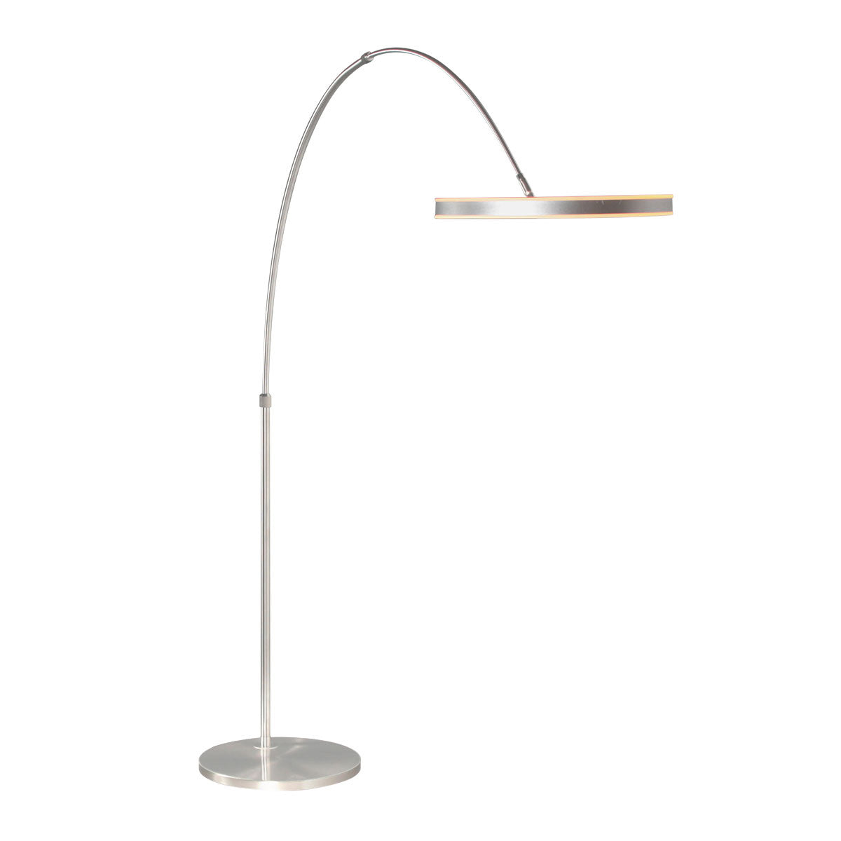 Booglamp Ringlux 4130ST staalkleurige LED vloerlamp met klasse