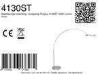 Booglamp Ringlux 4130ST staalkleurige LED vloerlamp met klasse