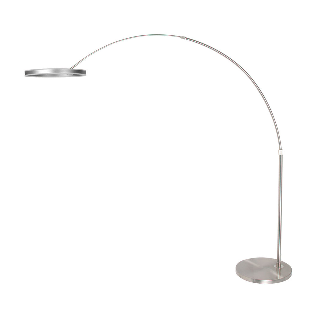 Booglamp Ringlux 4130ST staalkleurige LED vloerlamp met klasse