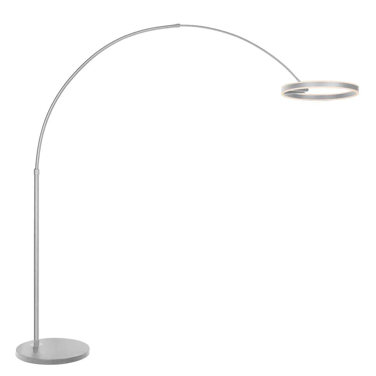 Booglamp Ringlux 4130ST staalkleurige LED vloerlamp met klasse