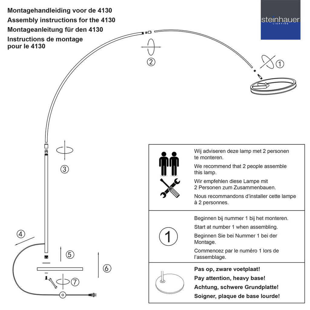 Booglamp Ringlux 4130ZW zwarte LED vloerlamp met allure