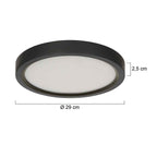 Plafondlamp Luminix 4132ZW zwarte LED lamp Ø29 cm IP44