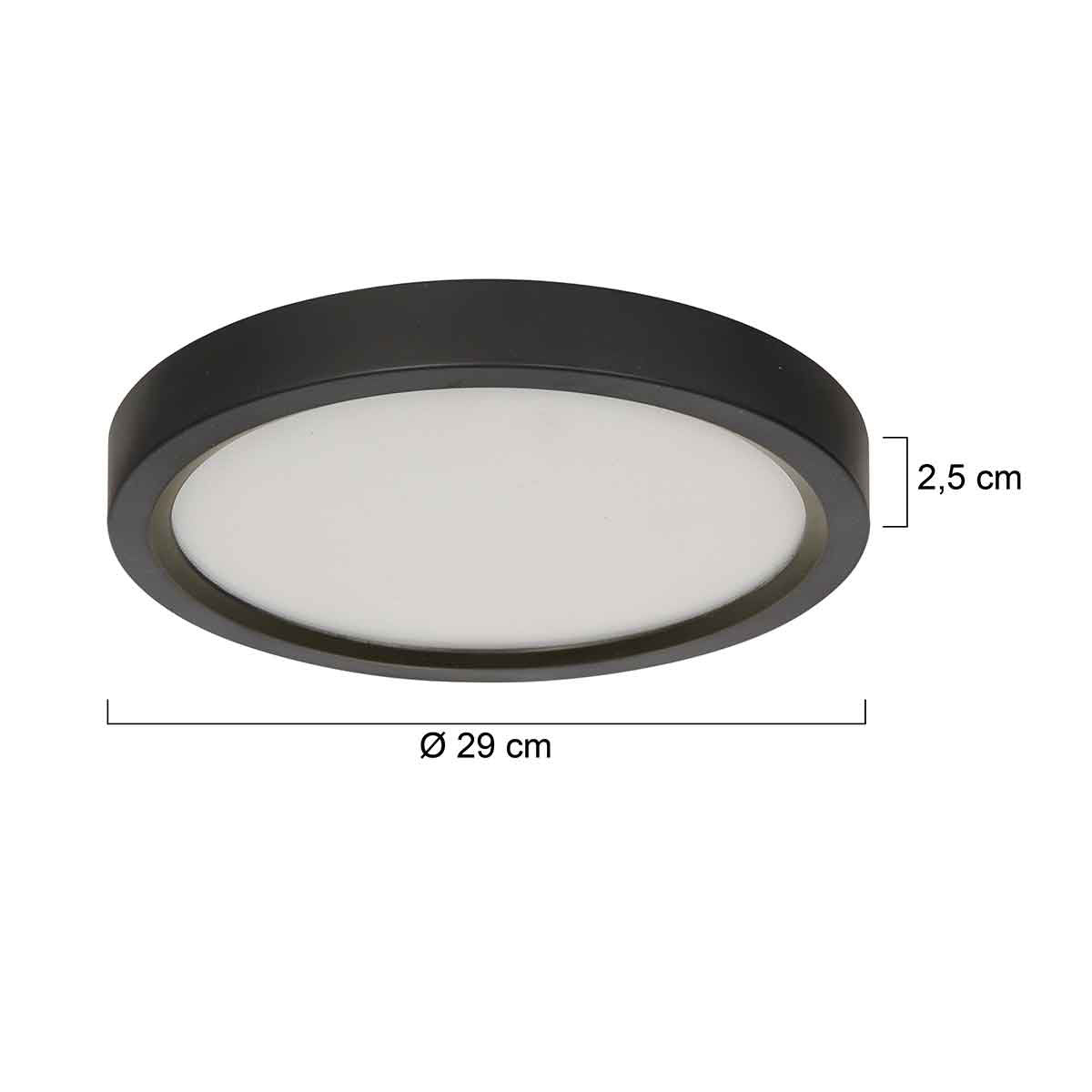 Plafondlamp Luminix 4132ZW zwarte LED lamp Ø29 cm IP44