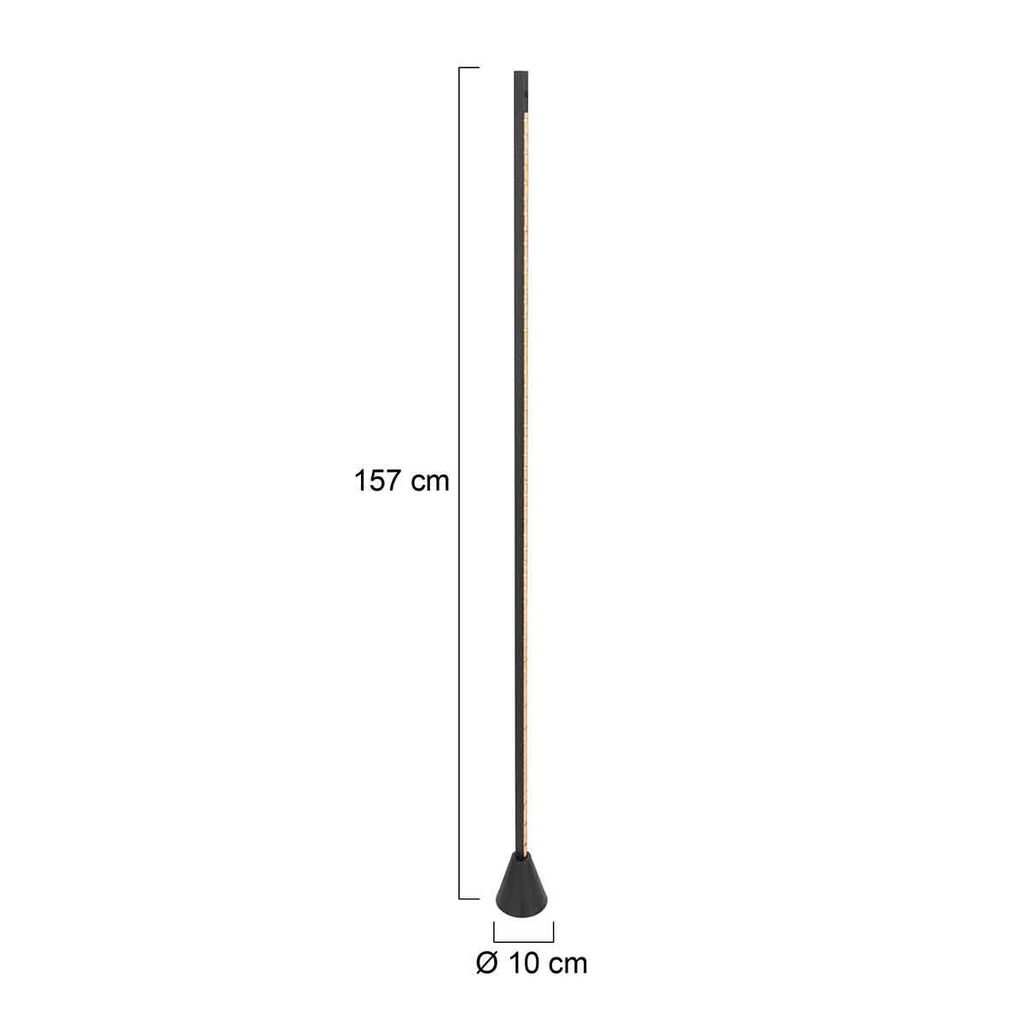 Vloerlamp Luzhaz 4133ZW zwarte LED lamp met sensordimmer