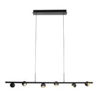 Zwarte hanglamp Marcadore 120cm breed 6 lichts