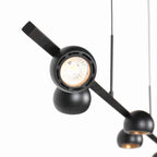 Zwarte hanglamp Marcadore 120cm breed 6 lichts