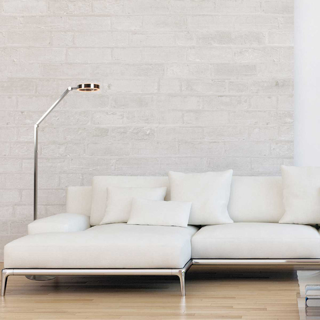 Vloerlamp Ringlux 4138ST stalen LED leeslamp met touchdimmer