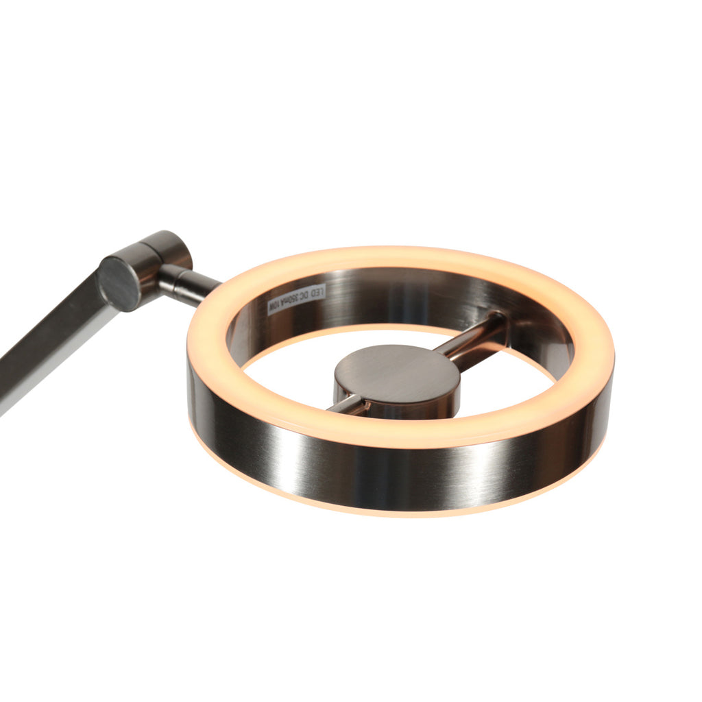 Vloerlamp Ringlux 4138ST stalen LED leeslamp met touchdimmer