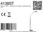 Vloerlamp Ringlux 4138ST stalen LED leeslamp met touchdimmer
