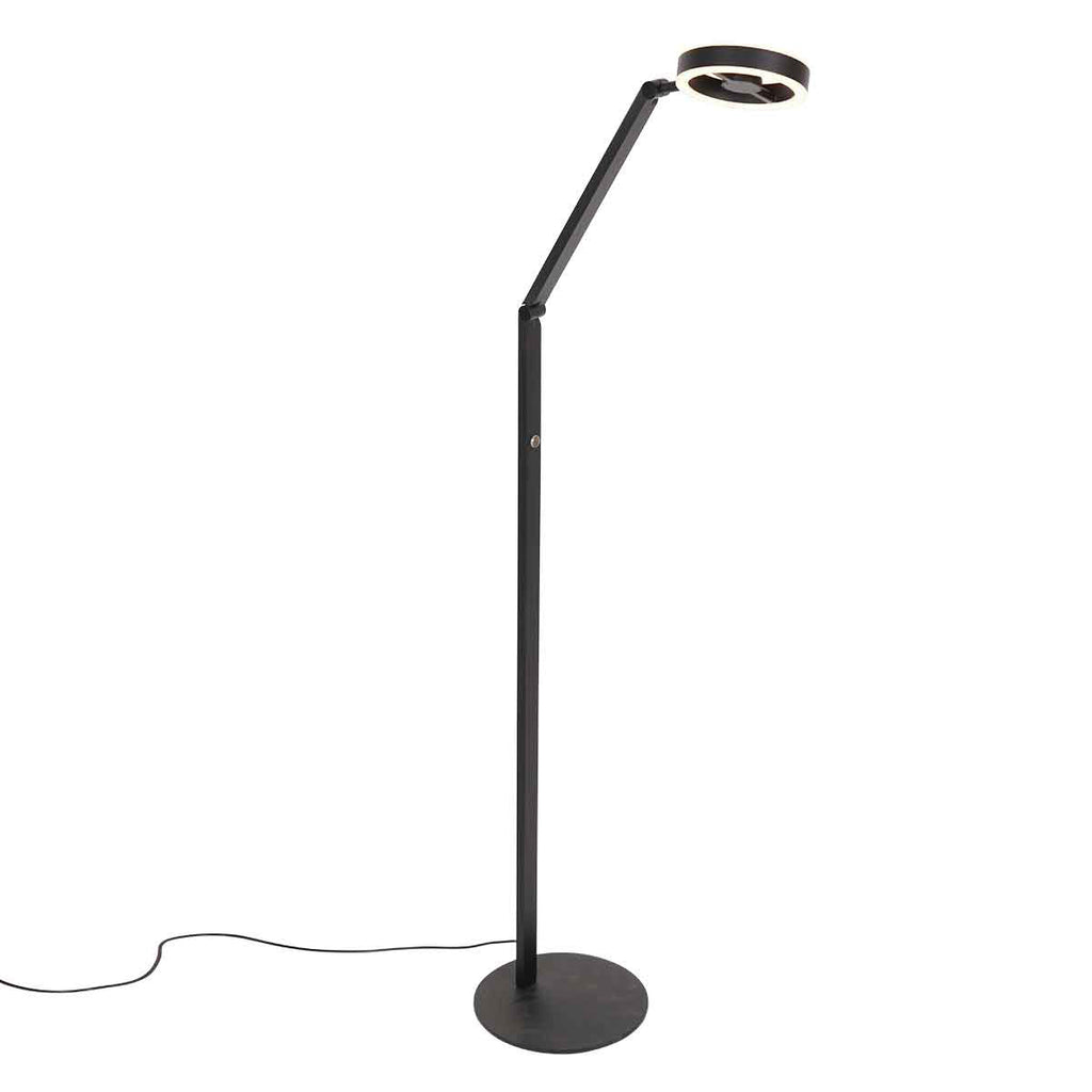 Vloerlamp Ringlux 4138ZW zwarte LED leeslamp 1000 lumen