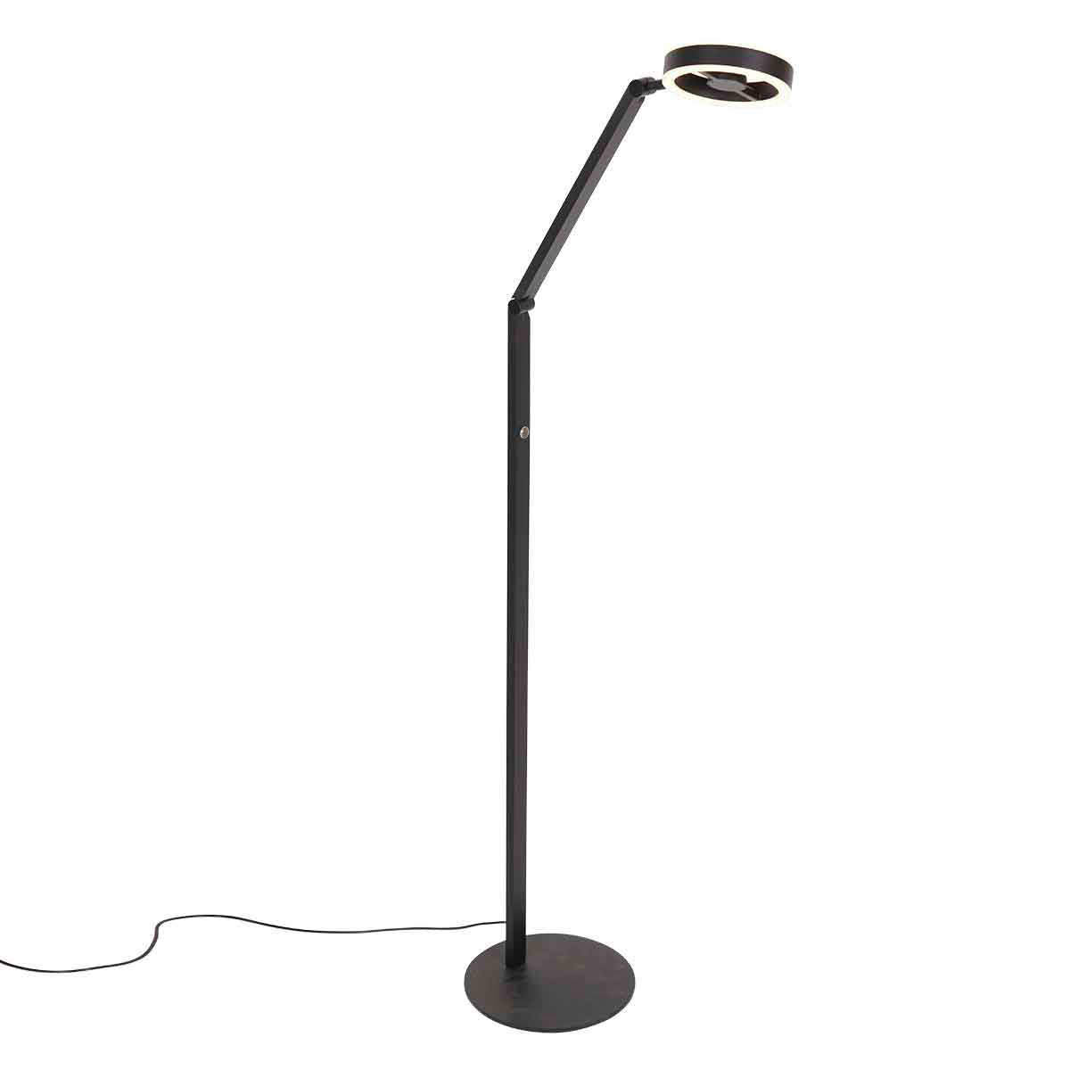 Vloerlamp Ringlux 4138ZW zwarte LED leeslamp 1000 lumen