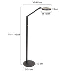 Vloerlamp Ringlux 4138ZW zwarte LED leeslamp 1000 lumen