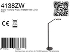 Vloerlamp Ringlux 4138ZW zwarte LED leeslamp 1000 lumen