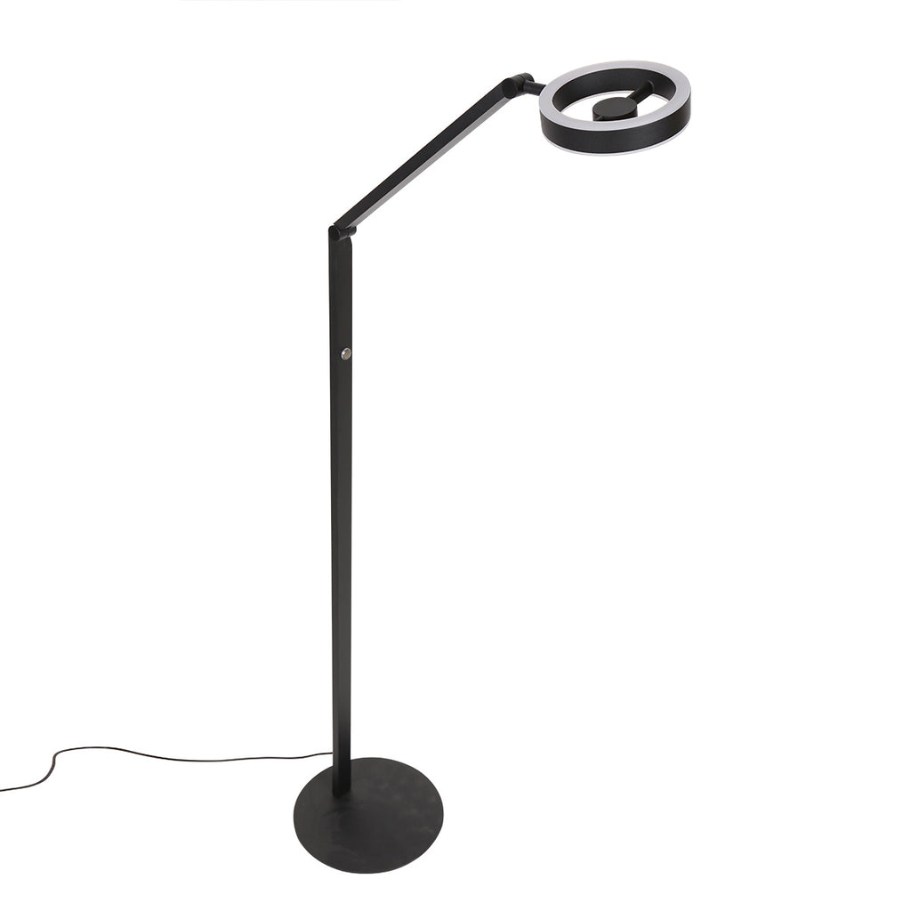 Vloerlamp Ringlux 4138ZW zwarte LED leeslamp 1000 lumen