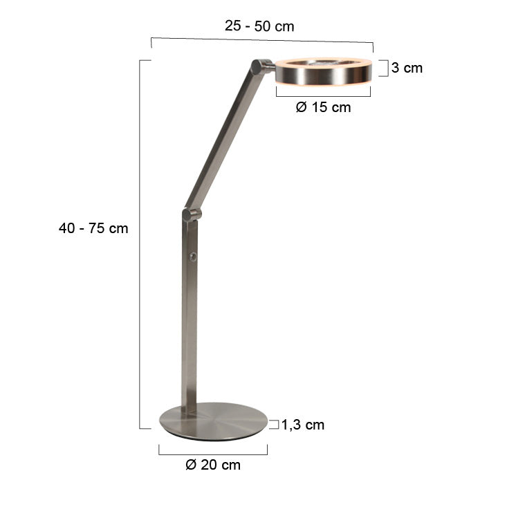 Tafellamp Ringlux 4139ST stalen LED lamp met dimmer