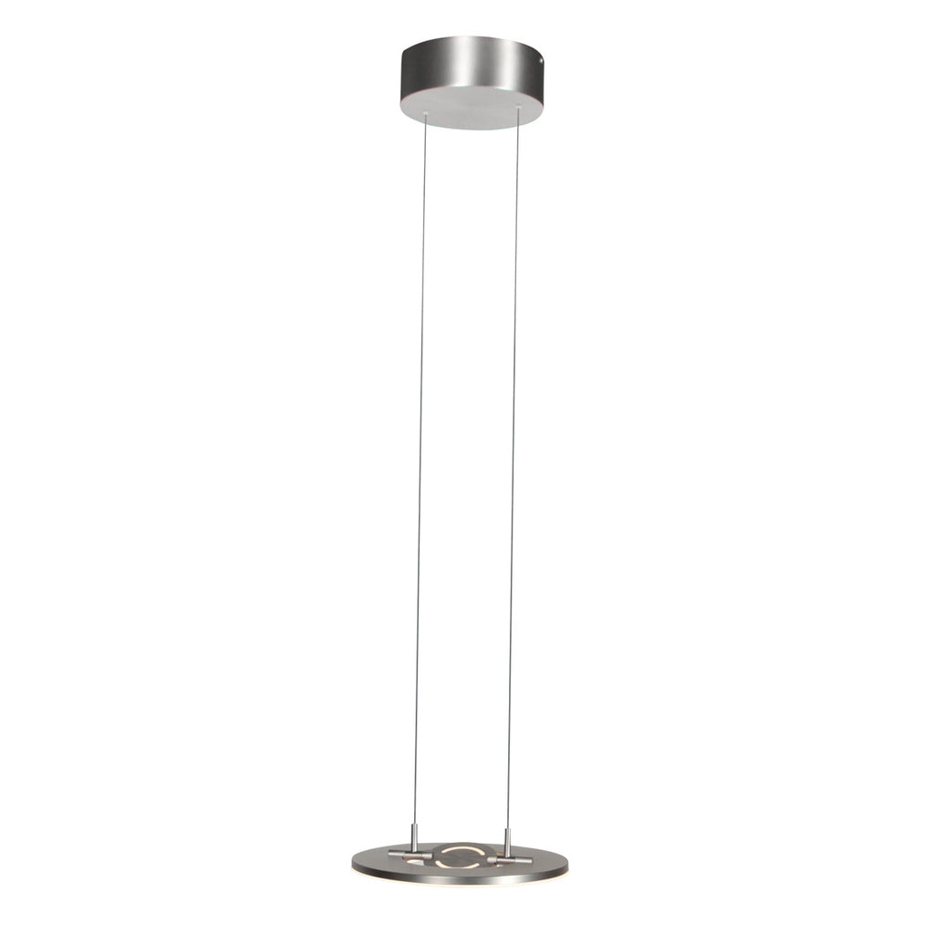 Staalkleurige hanglamp Soleil 4140ST met lift systeem