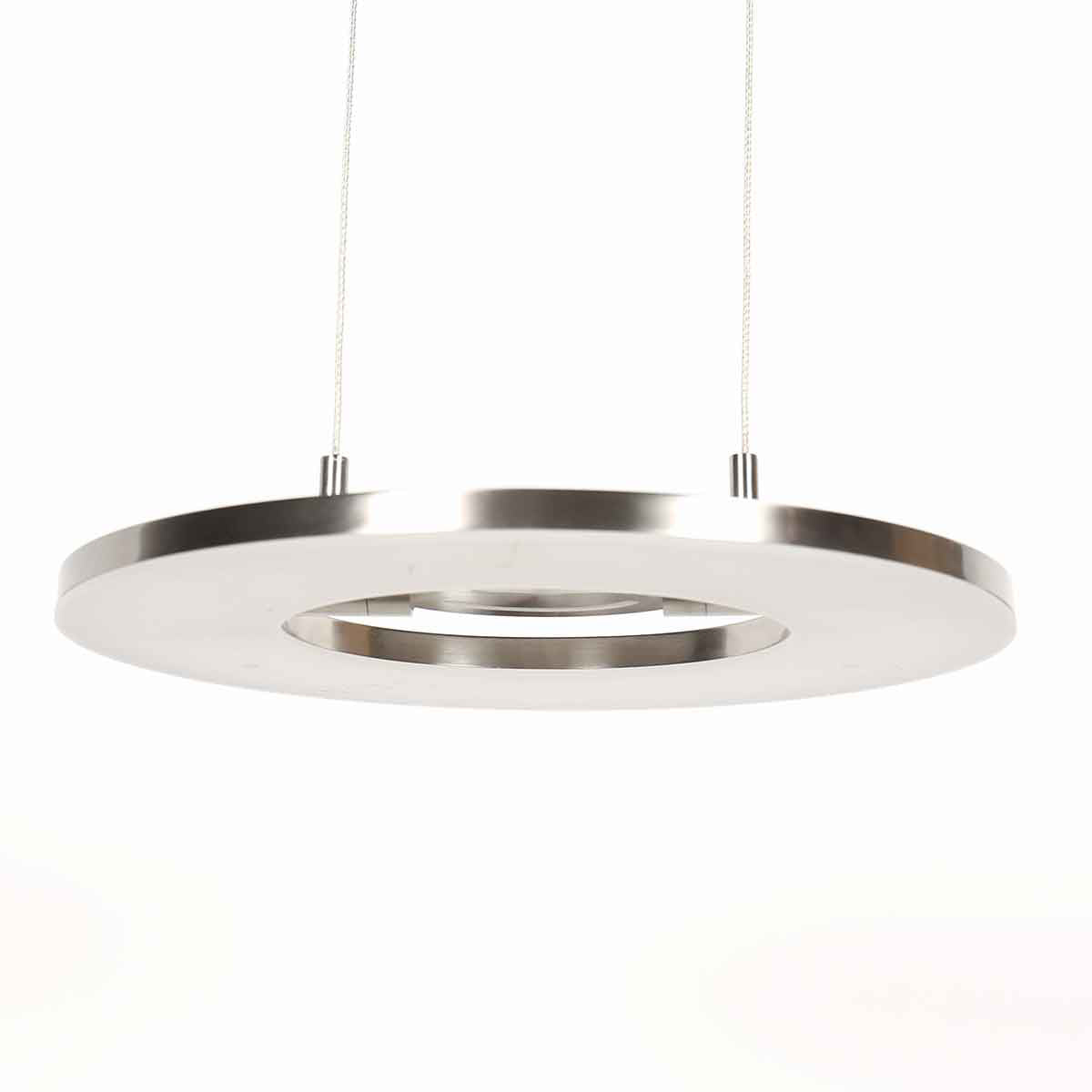 Staalkleurige hanglamp Soleil 4140ST met lift systeem