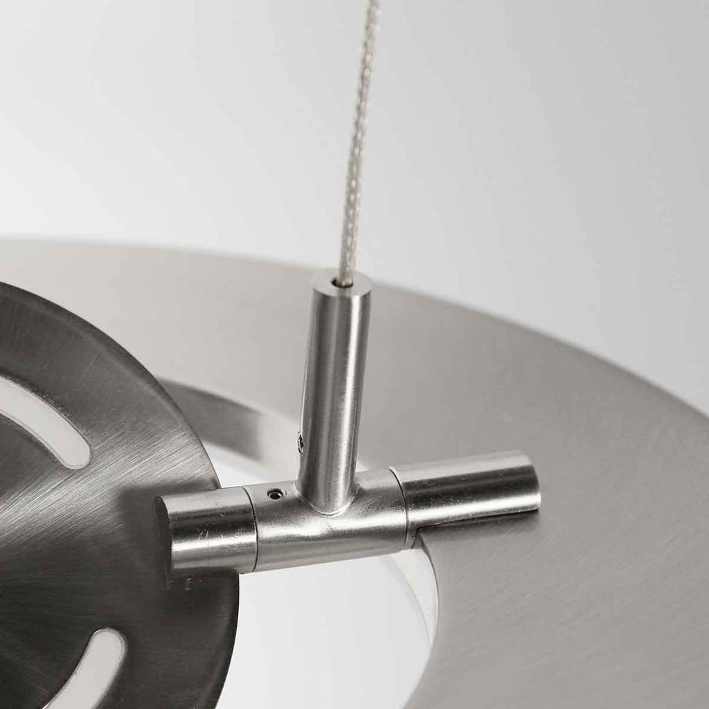 Staalkleurige hanglamp Soleil 4140ST met lift systeem