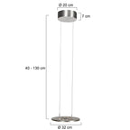 Staalkleurige hanglamp Soleil 4140ST met lift systeem
