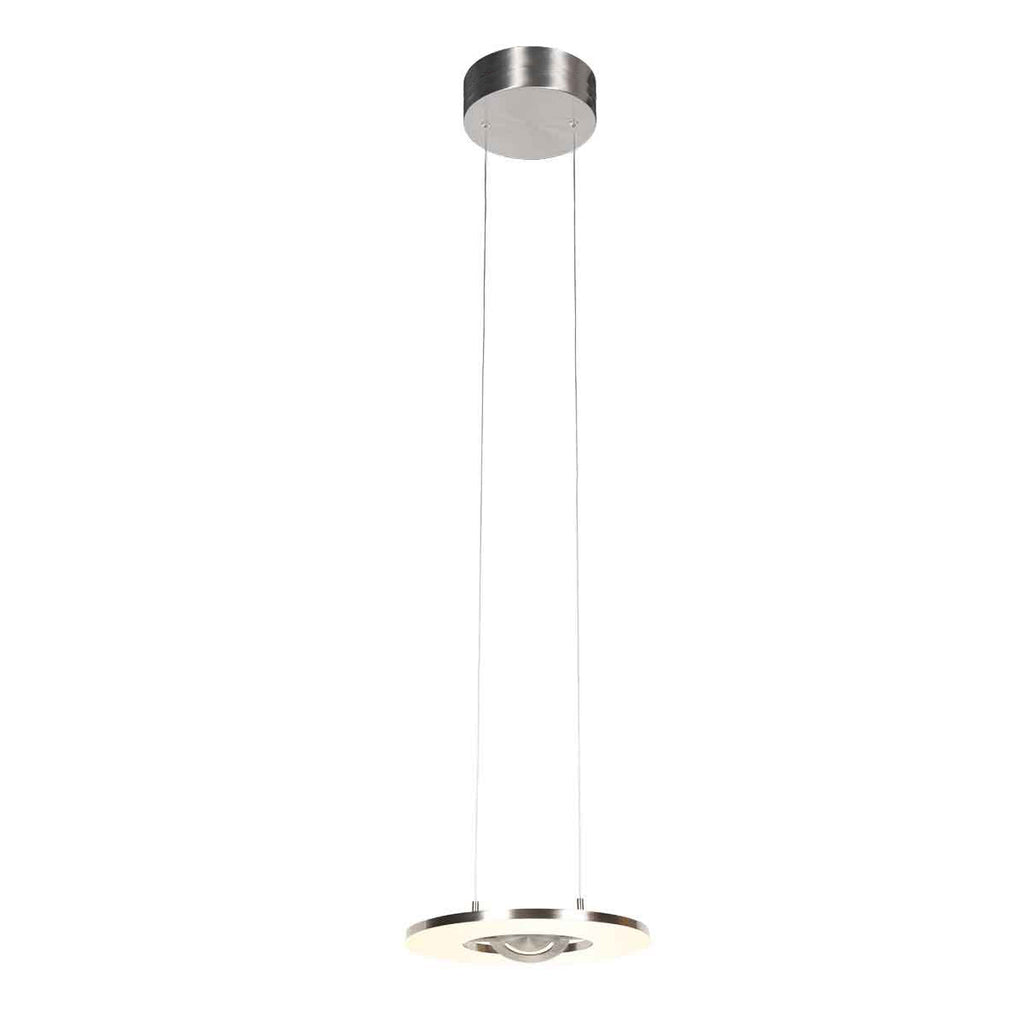 Staalkleurige hanglamp Soleil 4140ST met lift systeem