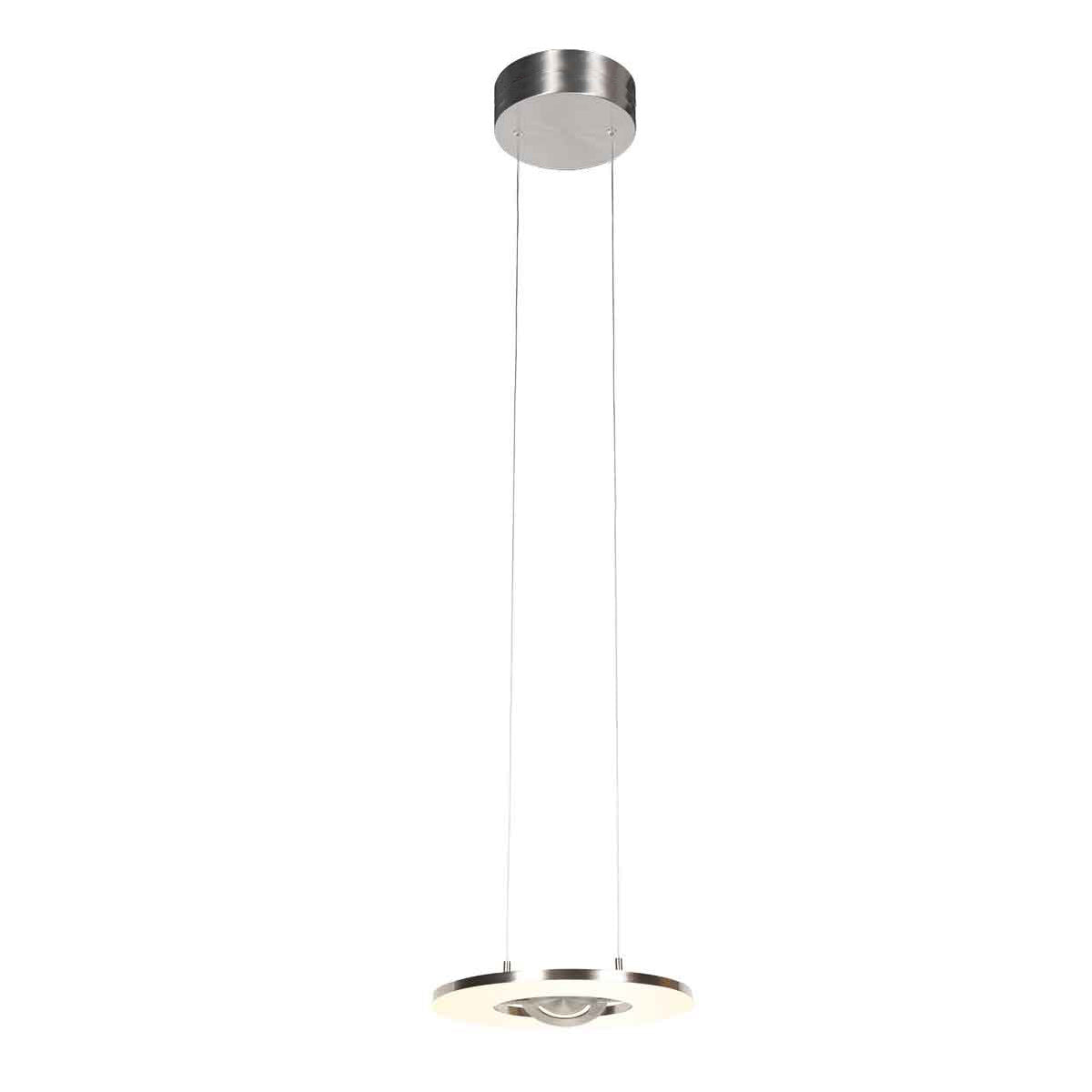 Staalkleurige hanglamp Soleil 4140ST met lift systeem