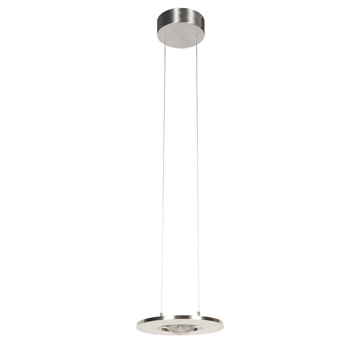 Staalkleurige hanglamp Soleil 4140ST met lift systeem