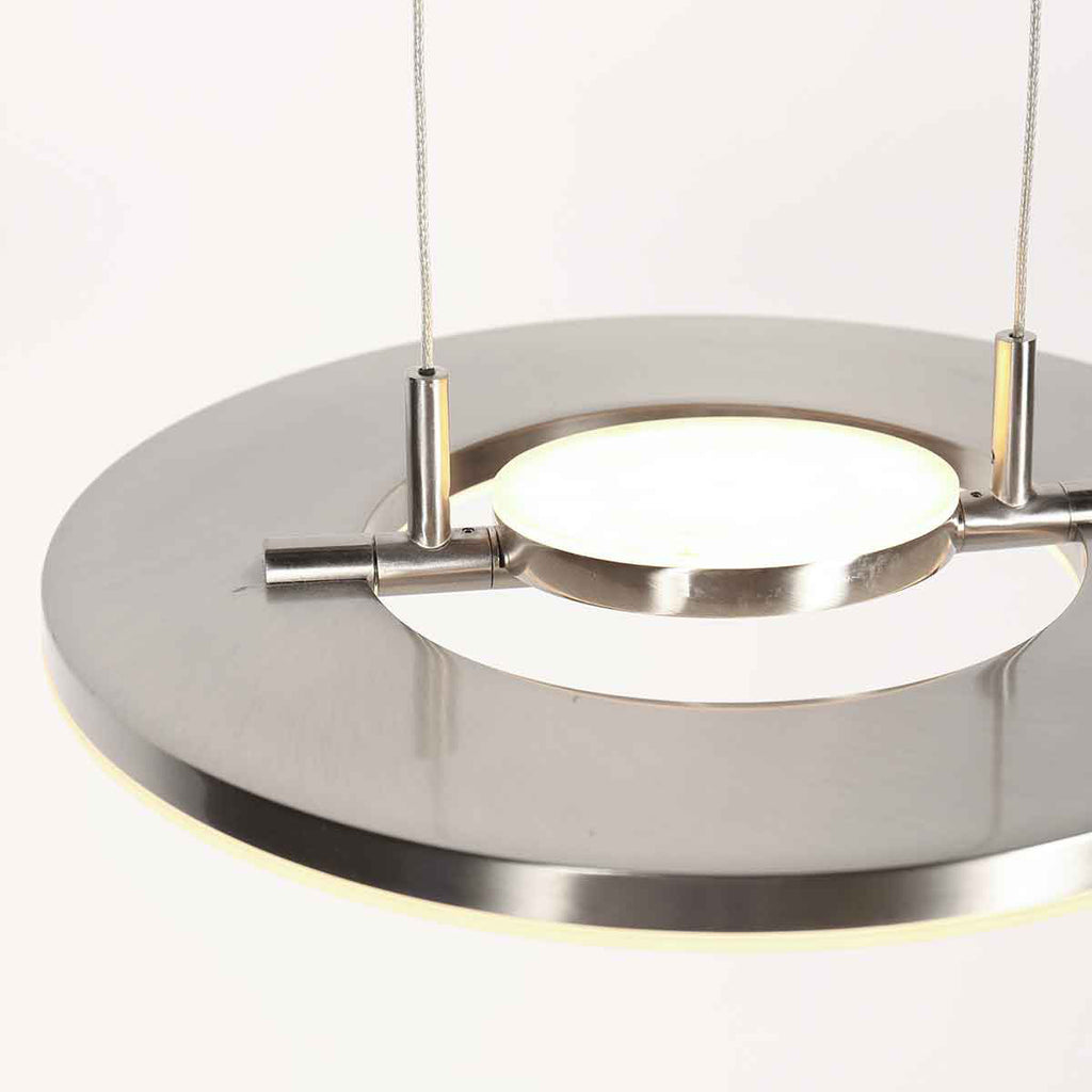 Staalkleurige hanglamp Soleil 4140ST met lift systeem