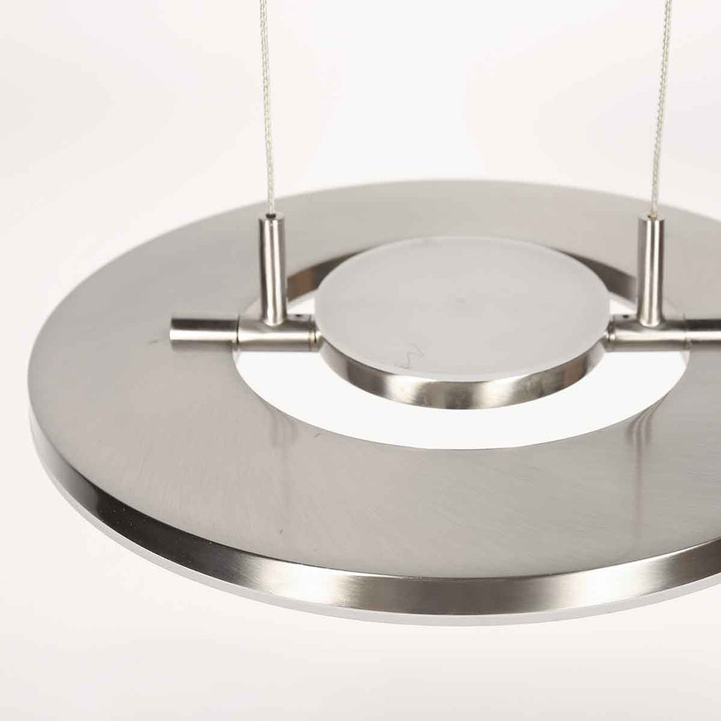 Staalkleurige hanglamp Soleil 4140ST met lift systeem
