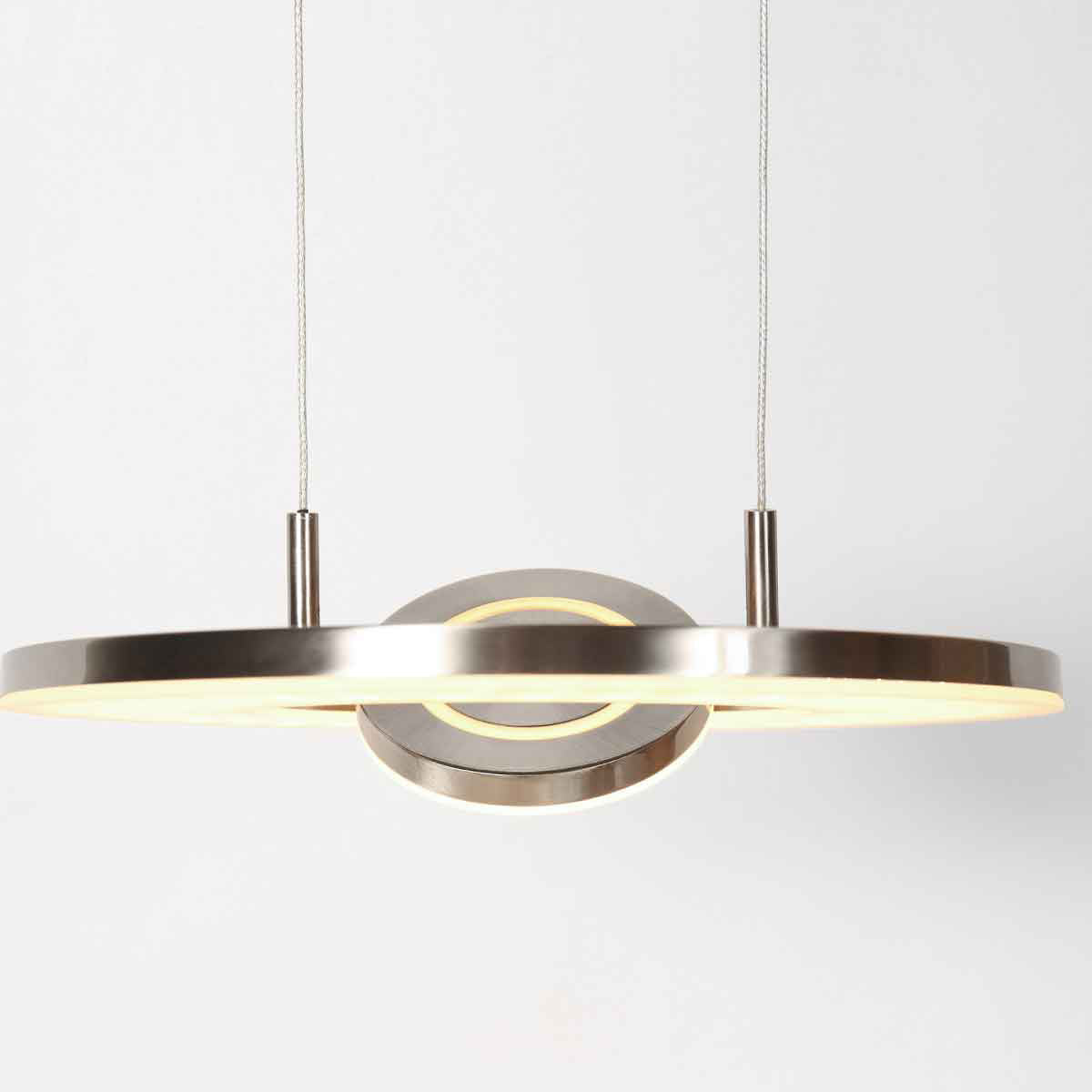 Staalkleurige hanglamp Soleil 4140ST met lift systeem