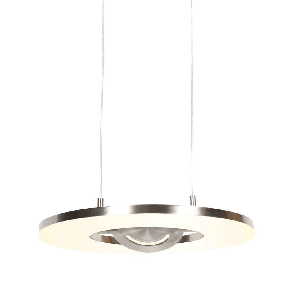 Staalkleurige hanglamp Soleil 4140ST met lift systeem