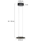 Zwarte hanglamp Soleil 4140ZW met lift systeem