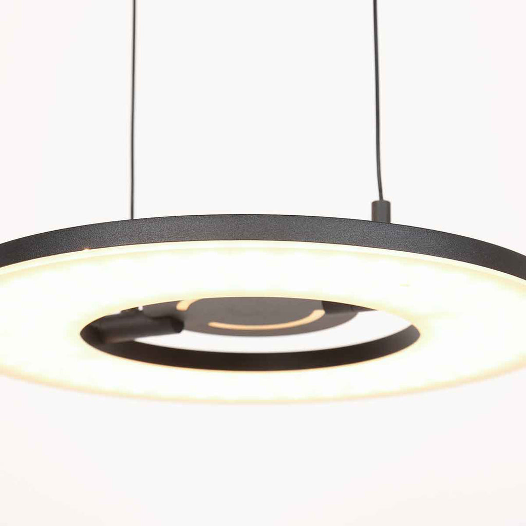Zwarte hanglamp Soleil 4140ZW met lift systeem