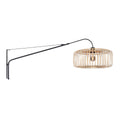 Wandlamp Breeza-Beach 4153ZW zwart met bamboe kap Ø50 cm