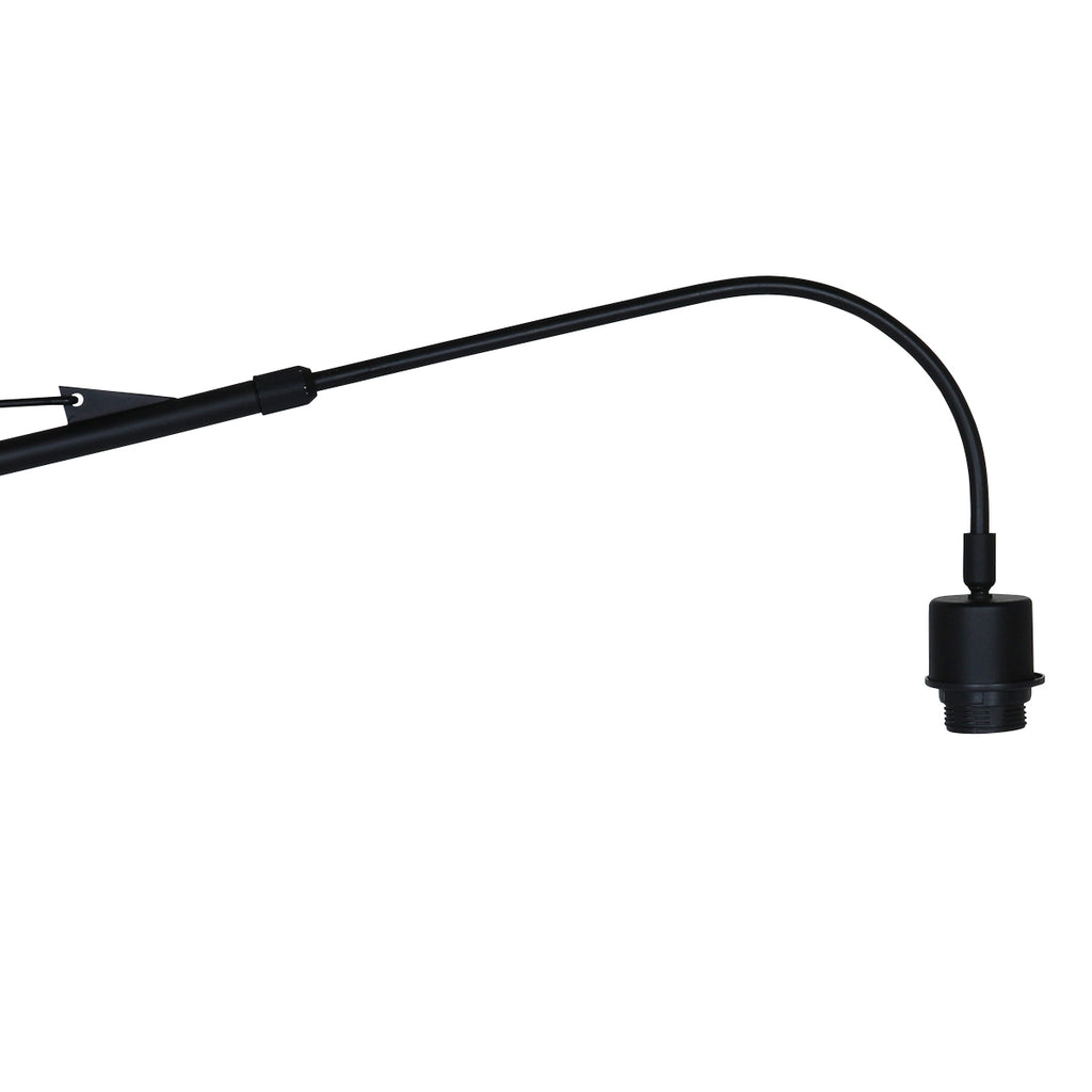 Wandlamp Breeza-Beach 4153ZW zwart met bamboe kap Ø50 cm