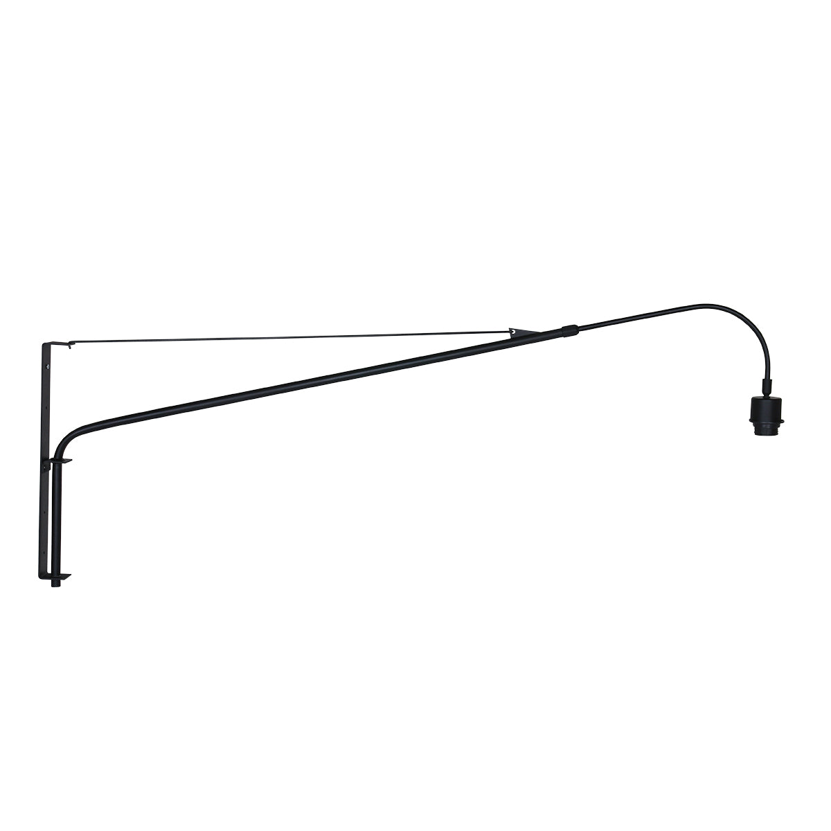 Wandlamp Breeza-Beach 4153ZW zwart met bamboe kap Ø50 cm