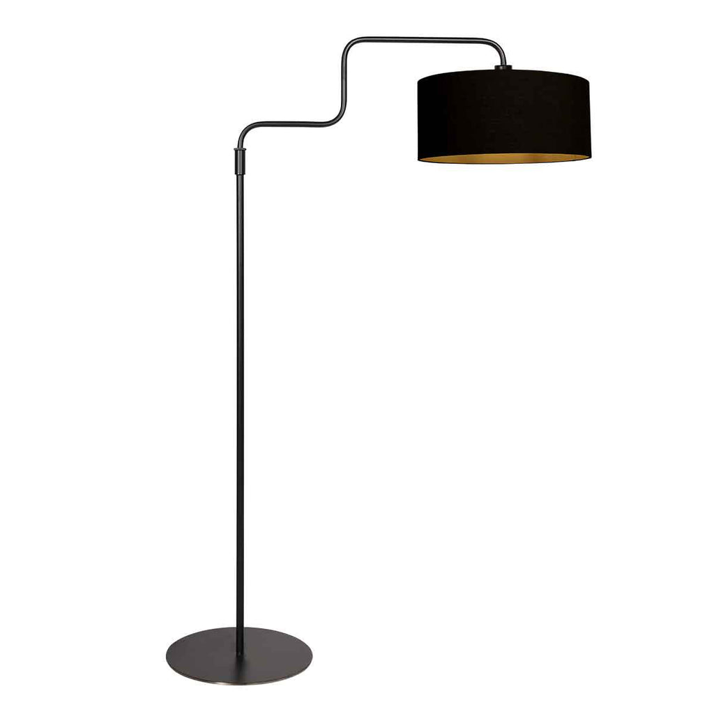 Vloerlamp Bloeba 4161ZW zwart met zwart linnen kap