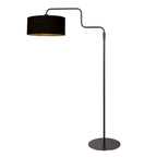 Vloerlamp Bloeba 4161ZW zwart met zwart linnen kap