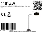 Vloerlamp Bloeba 4161ZW zwart met zwart linnen kap