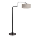 Vloerlamp Bloeba 4163ZW zwart met grijs grof linnen kap