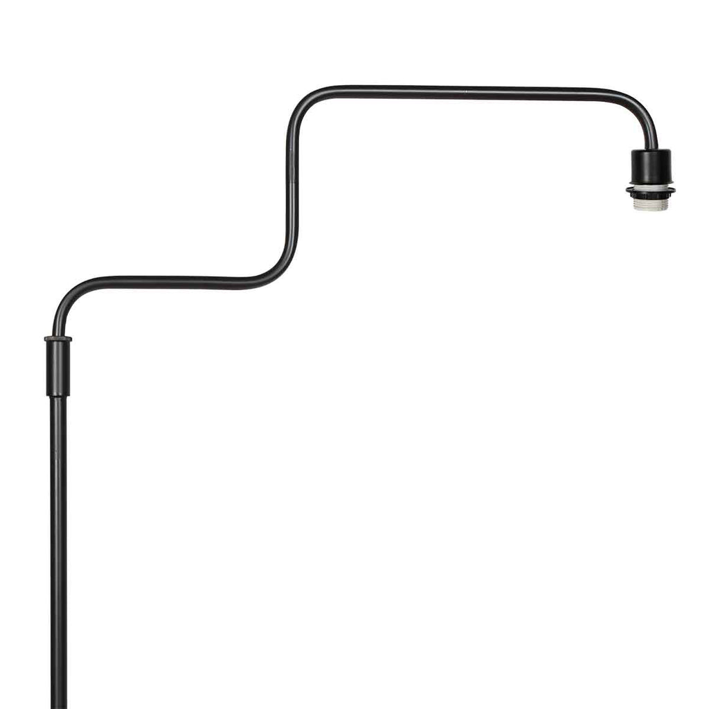 Vloerlamp Bloeba 4163ZW zwart met grijs grof linnen kap