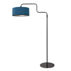 Vloerlamp Bloeba 4169ZW zwart met blauwe velours kap