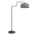 Vloerlamp Bloeba 4170ZW zwart met bamboe kap zwart/beige